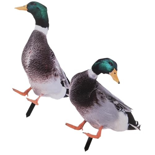 Gatuida 2 Pièces Canard Statue Ornement Extérieur Modèle Art pour Jardin Sculpture Décorative De Pelouse