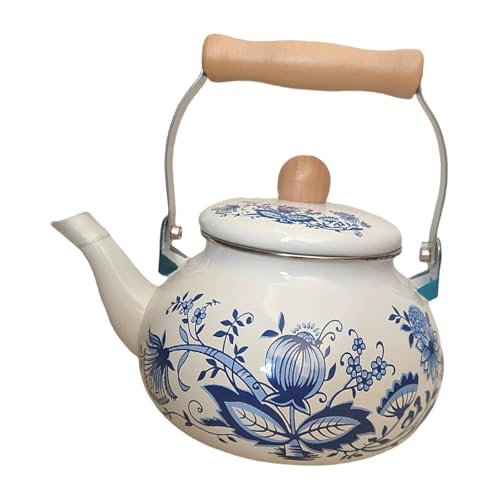 Gcljlmy Tetera de porcelana esmaltada, 2,5 l, elegante cafetera, hervidor de agua para el hogar, decoración de cocina, restaurante, agua hirviendo