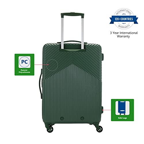 Image of American Tourister Georgia 55 Cms Small Cabin Polycarbonate Hardshell-Sided 4 Spinner Wheels Luggage /Suitcase /Inline Trolley Bag (Forest Green)