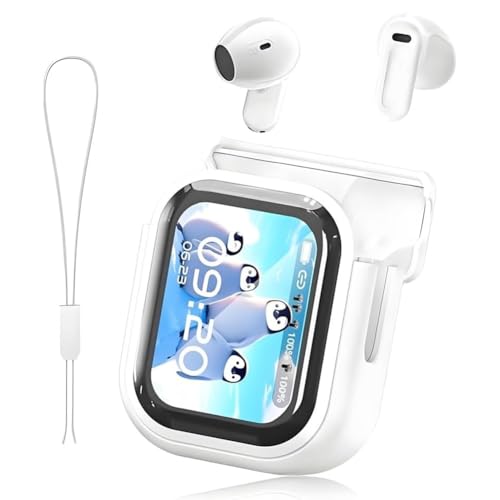 NE20 Earbuds Bluetooth 5.4 Earphones LED Display High Fidelity Waterproof Wireless Earphones AI Translation Earbuds Suitable for Office Sports Study Audio Calls Built-In Microphone(White)