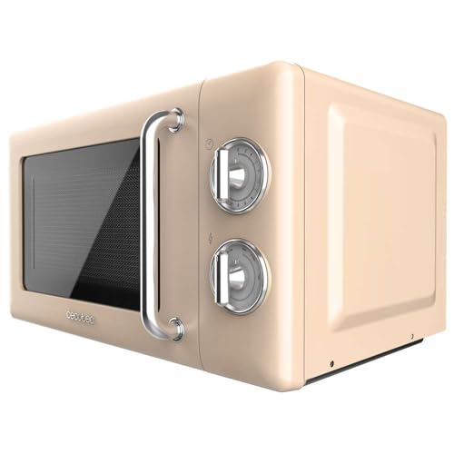 Cecotec Digitale Mikrowelle mit Grill Proclean 5110, 20 l, Retro-Beige, 700 W in 5 Stufen, Timer bis zu 60 Minuten, 8 Programme und Auftaumodus, Vintage-Design in Beige – Bild 3