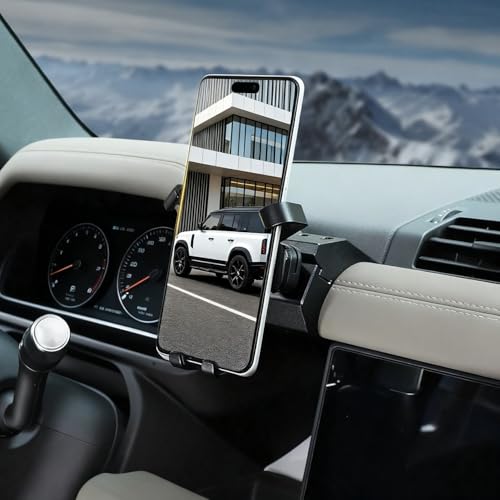 Braveking1 Support de Téléphone pour Land Rover Defender 90 110 130 X/X-DYNAMIC/V8/CARPATHIAN 2020-2026, Réglable à 360°, pour Tous Les Smartphones