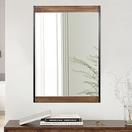 Blue Page SQ1132-BROWN-51X71 Rustic Mirror Farmhouse Mirror Wood Framed Mirror Wood Mirrors thumb #1