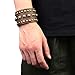 STWTR Men's leather wide waistband Wrist Cuff Bracelet Fashion Bracelet simple coffee adjustable