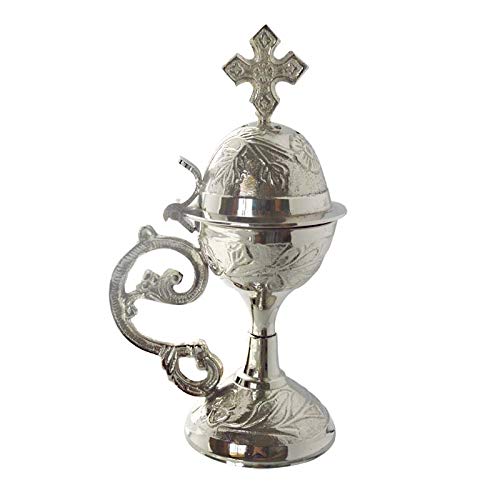Brûleur à encens grec gravé en métal précieux orthodoxe IconsGr 815N