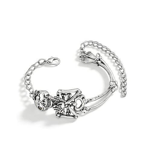 Cicod Gothic Skull Skeleton Bracelet for Women Halloween Skeleton Cuff