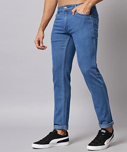 Image of STUDIO NEXX Men's Regular Fit Jeans|Stretchable Mid Rise Denim |Contrast Detailed Stitch
