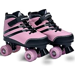 Patines 4 Ruedas Para Adultos Apollo Patines 4 Ruedas con Bota Blanda Disco Roller – Patines Niña y Patines Niña, Adolescentes y Adultos - Cómodos Patines de 4 Ruedas Mujer – Tallas 31 a 50