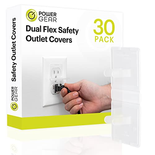 Image of Power Gear Flexible Outlet Covers Baby Proofing Child Proof Plug Covers for Electrical Outlets Easy Install Outlet Plug Covers UL Listed Shock Prevention Clear 74749 30 Count