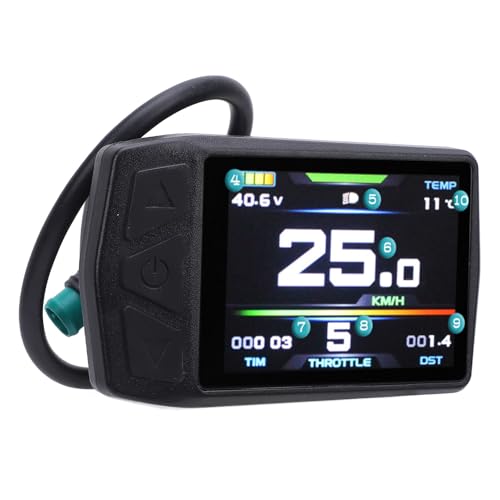 BTSEURY LCD Cycling Panel, Electric Cycling Panel with USB Charging Port and Water Proof Connector Color LCD Display Meter for KT TF01