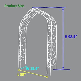 WISLAS 8.3FT Heavy Duty Steel Garden Arbor with Side Garden Trellis, 8-in-1 Wedding Arch Archway for Backyard, Vine Plants & Outdoor Decor - Includes Ground Stakes & Easy Assembly