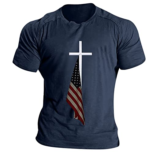 Amazon Outlet Mens Christian T Shirts USA American Flag Patriotic T-Shirts Memorial Day Outfits Shirt Jesus Cross Fathers Muscle Tops Graphic Tee amaon haul Store haul Store Clearance Outlet
