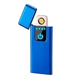LINGAN USB Lighter Slim Lighter Portable Rechargeable Flameless Windproof Electronic Smart Fingerprint Sensor Double Side Cigarette Ignition