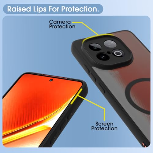 Image of Pikkme Back Cover for iQOO Neo 10 5G / Vivo Y300 GT 5G Compatible with Mag-Safe Smoke Back | Shockproof Design | Hard Transparent Back Case (Black Smoke Mag-Safe)