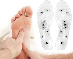 Palmilha Magnética Terapêutica com Imãs | Alívio de Dores, Estresse e Ansiedade | Massagem Reflexologia e Emagrecimento | Unissex Ajustável em Gel de Silicone.