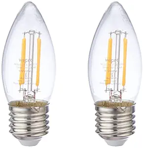 Wipro Garnet Base E27 4-Watt LED Bulb (Pack of 2, Yellow)