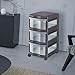 Life Story Classic Gray 3 Shelf Home Storage Container Organizer Plastic Drawers with Wheels for Closet, Dorm, or Office