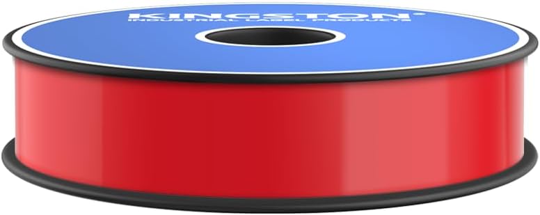 Kingston Premium Vinyl Label Tape, Red, 1" x 150', Compatible with LabelTac Printers, DuraLabel, VnM SignMaker, SafetyPro, Viscom and Other Printers