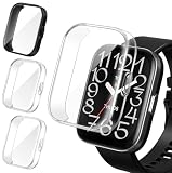 iVoler 3 Pezzi HD Clear Cover con Pellicola Protettiva per Amazfit Bip 5 Unity (Non per Amazfit Bip 5), Copertura Completa Custodia Anti-Graffio Ultra Sottile Morbida TPU Case, 2 Trasparente + 1 Nero