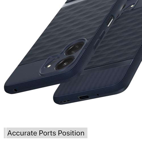 Image of Pikkme Back Cover for Redmi 13c 4G / Redmi 13c 5G / Poco C65 Camera Protection 3D Hexa Cube Design Silicone Protective Bumper Case (Blue)