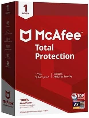 McAfee Total Protection 2023 | 1 Ger t | Virenschutz- und Internetsicherheits-Software | VPN | 1-Jahres-Abonnement | Schl sselkarte
