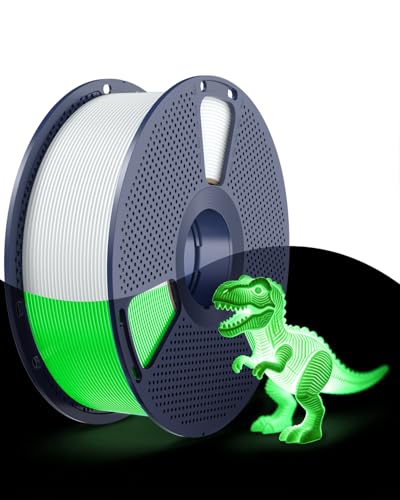 Image of SUNLU Glow in the Dark PLA Filament 1.75mm, Luminous PLA 3D Printer Filament, Long-Lasting Brightness & High Toughness, 1kg Spool (2.2lbs), Fits Most FDM Printers, White PLA, Glow Green
