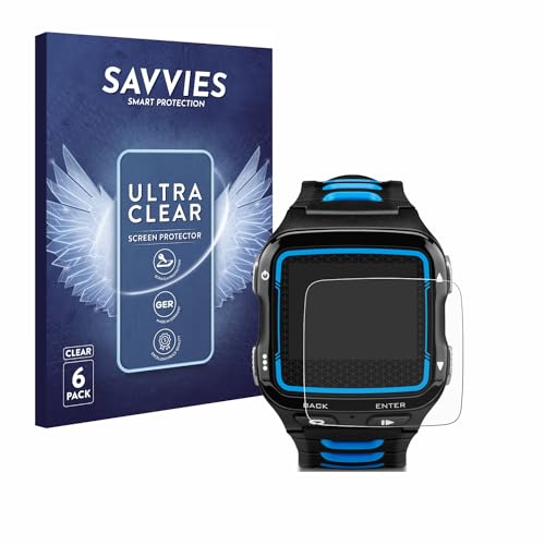 savvies Protector Pantalla para Garmin Forerunner 920XT 6 Unidades - Película Ultra Transparente