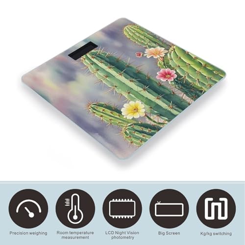 Báscula digital Long Cactus vidrio templado cuerpo miniatura 3