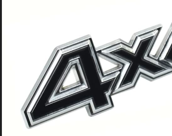 Image of 2 pc 4X4 Emblem 3D Badge Metal Sticker Tailgate Decals Car Side Fender Rear Trunk Emblem Fit for Universal Car Truck SUV Pickup 4Wd (Silver-Black)