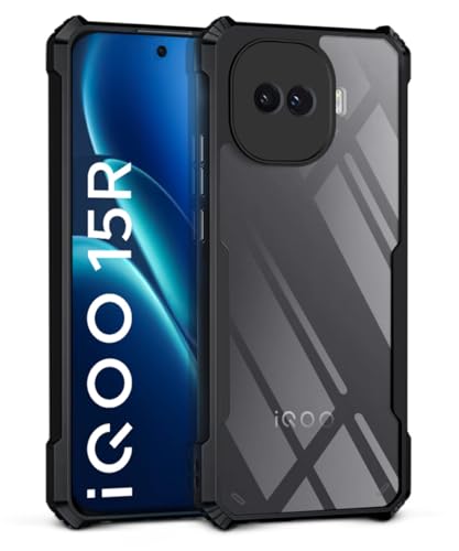 Image of WOW IMAGINE Shock Proof Clear Back Case Mobile Cover for iQOO 15R 5G (Hard | Hybrid PC + TPU | Full Armour Device & Camera Protection | Black)