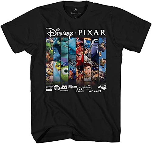 Disney Pixar Mashup Pixar Films Men's Graphic T-Shirt (Black, Medium)