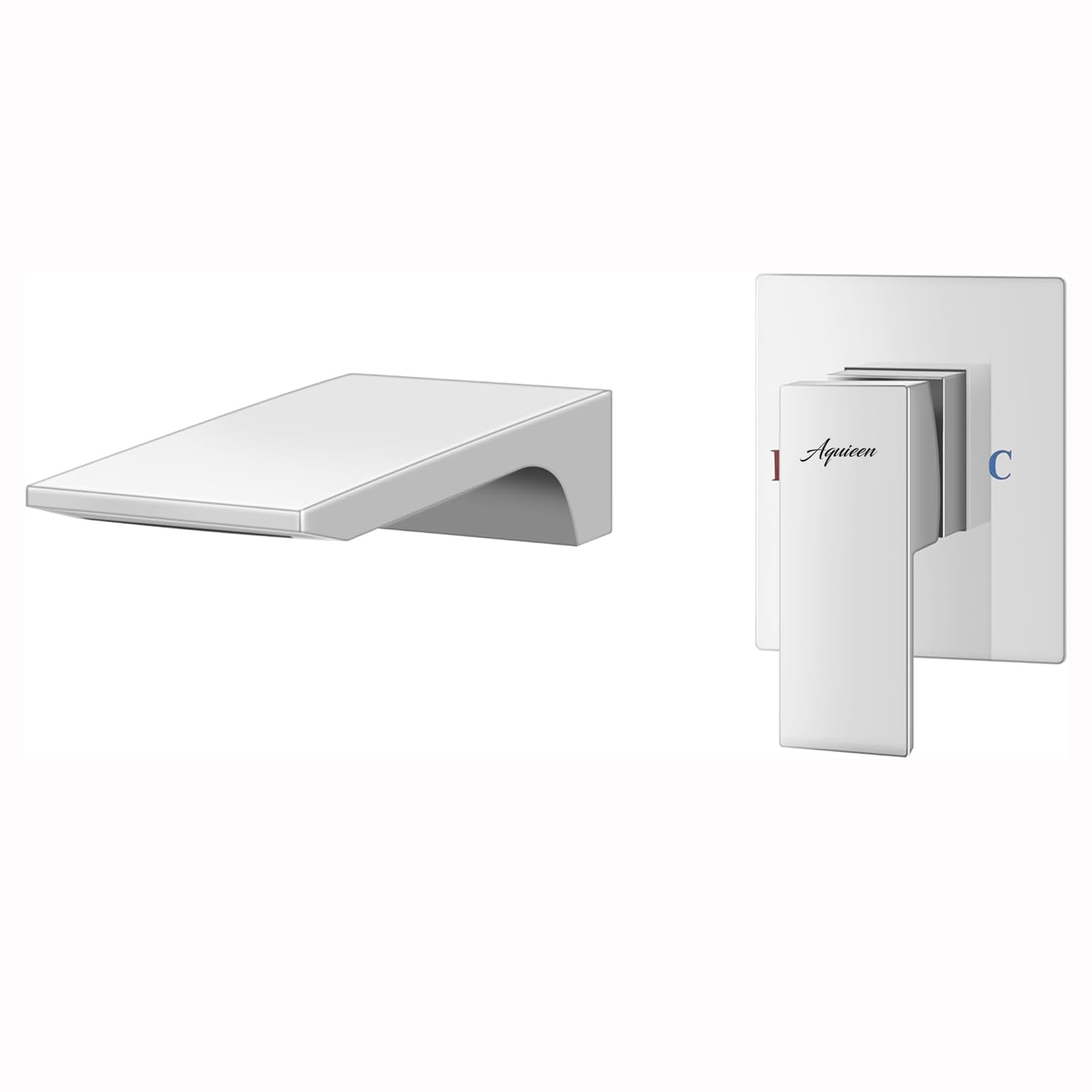Aquieen Wall Mounted Waterfall Basin Mixer Hot & Cold Tap | Dior (Chrome)-image-22
