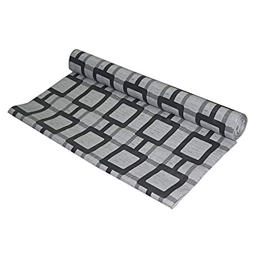 Image of Kuber Industries Kitchen Drawer /Cabinet Shelf Mat|Checks Design with PVC Material|Adjustable Size 10 Mtr Roll (Grey)-CTKTC05363