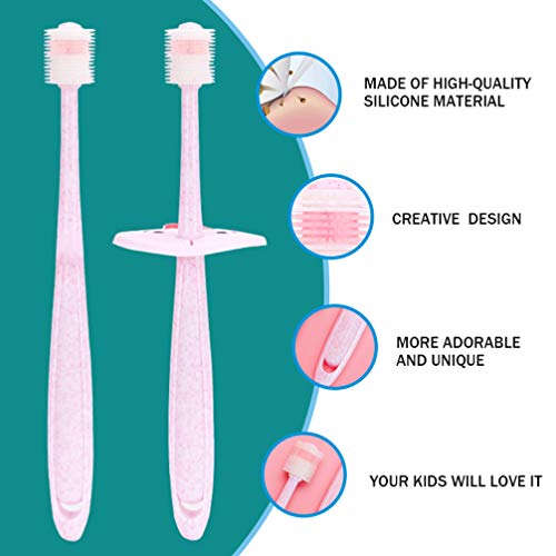 Toyvian Escova de Dentes Infantil de Silicone Escova de Dentes de Treinamento Infantil 360 Graus Com