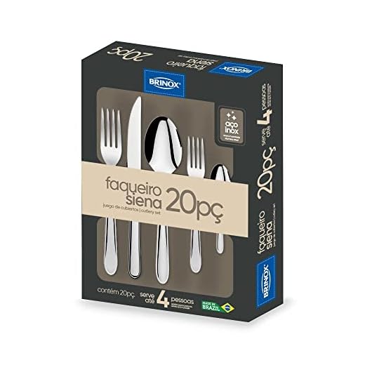 Faqueiro de Aço Inox Siena 20 peças Brinox