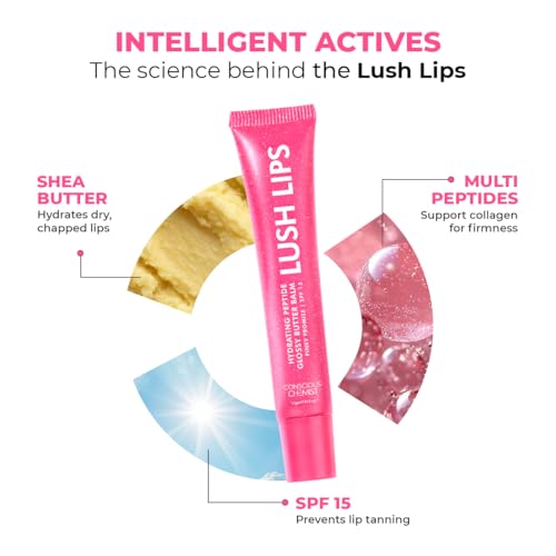 Image of Conscious Chemist Peptide Lip Balm SPF15 - Pinky Promise | 24 hr Hydration & Moisturizing Lip Balm for Dark & Pigmented Lips | Sun Protection | Soothes Dry Lips & Repair Moisture Barrier - 15g , Pink Shimmer