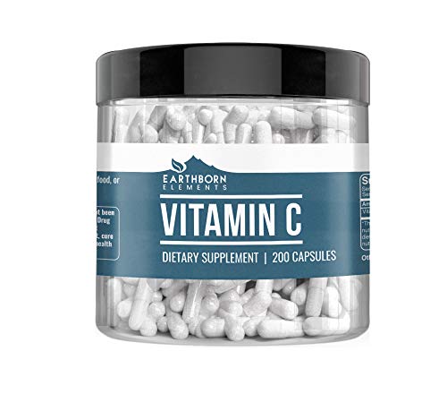 Vitamin C Capsules (200 Capsules, 680 mg) by Earthborn Elements, L-Ascorbic Acid, Antioxidant, Immune System Booster