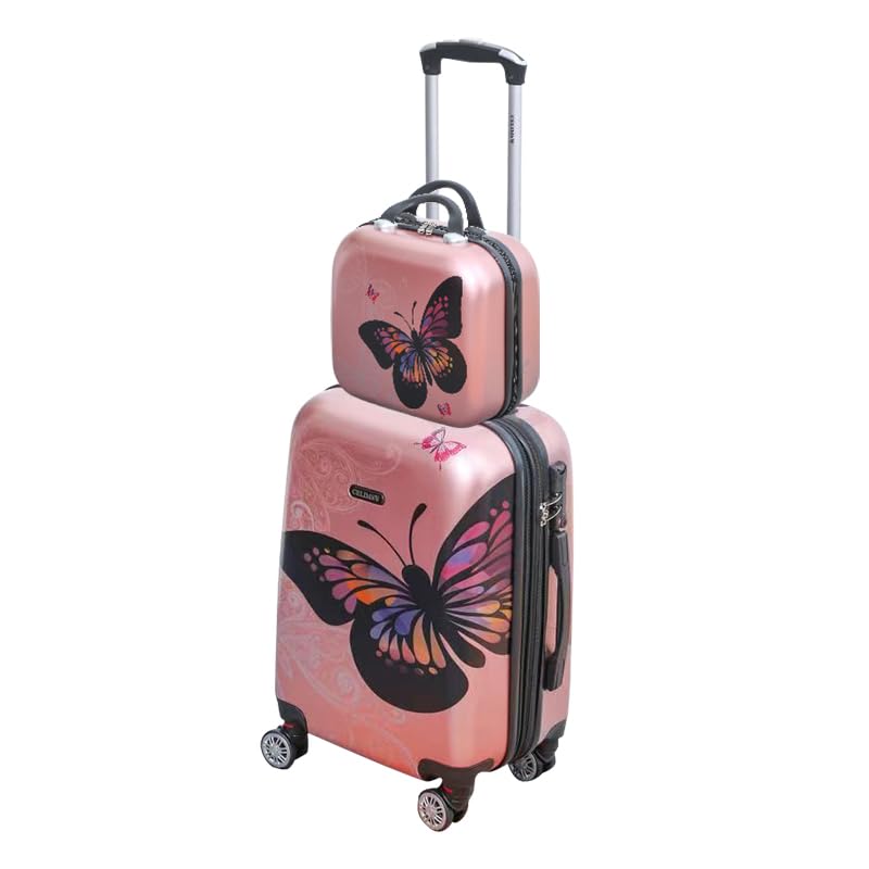 CELIMS - Set Valigie in Policarbonato Sfumatura Violetto - Valigie Bagaglio a Mano con Lucchetto TSA...