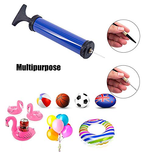 Portable Ball Pump, Air Pump with 4 Needles 2 Nozzle 1 Extension Hose Great for Basketball Football Volleyball Soccer