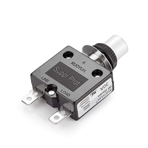Diyhz Thermal Circuit Breaker, 30A 125/250Vac Circuit Breaker Push-Button Reset With Quick Connect Terminals And Waterproof Button Cover 32Vdc Thermal Overload Circuit Breaker 98 Series 2 Pcs #TOP2