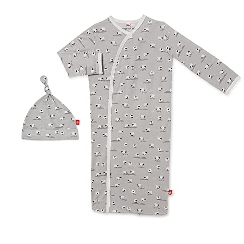 Image of Magnetic Me Modal Newborn Sleeper Gown & Hat Set | Silky Soft Modal Fabric Sleep Sack