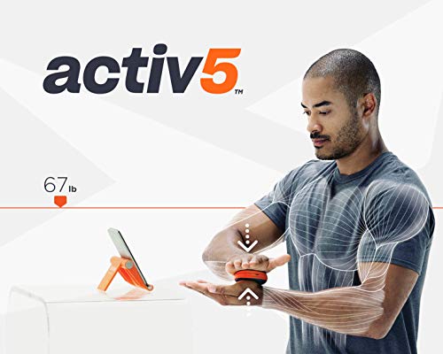 Activbody Activ5 Handheld Isometric Strength Training Device – for Arms, Legs, Upper and Lower Body Muscles – Portable and Lightweight - with Customized Workout Trainer App, Black & Orange