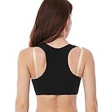 Werena Women Posture Corrector Back Brace Support Bra Shaper Vest Sleeveless Shapewear Tops(#09 Black-2, Medium)