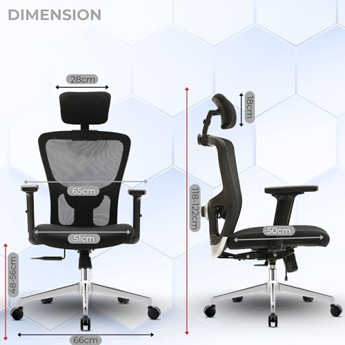 Image of Urban Pro Ergonomic Office Chair for Work | Multi-Lock | 3 Year Warranty | 2D Armrest | Adjustable Lumbar (2D Armrest, Multi Lock)