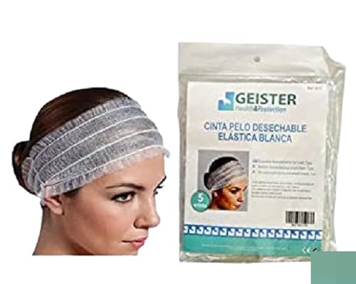 Sodico 00700 Einweg-Haarband, elastisch, weiß, 5 Stück