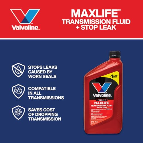Image of Valvoline MaxLife Automatic Transmission Fluid with Stop Leak, Formula Protects Against Wear Seal Damage and Oxidation, 32oz, Red