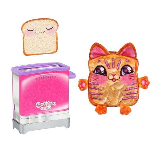 COOKEEZ MAKERY Toasties. Spielzeug-Toaster mit süß duftendem Überraschungsplüschtieren zum sammeln. Spielzeug-Brot hineinstecken und EIN Überraschungsplüschtier springt heraus!