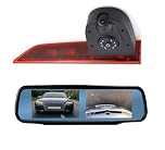 Dolphin Automotive Dual Van Reversing Camera Fits Ford Transit Custom 2016 Onwards (LED) Replaces Brake Light In Left Rear Door (Camera With Dual 4.3" Mirror Monitor)