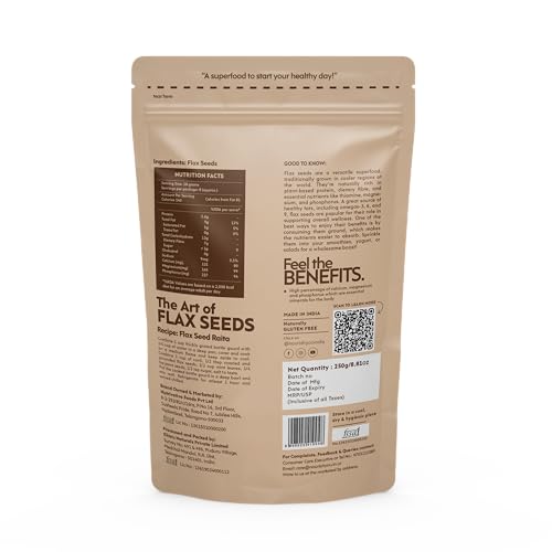 Image of Nourish You Raw Edible flaxseed 250g - Alsi Seeds | 100% Natural flaxseeds for Hair Growth | Raw Seeds for Eating | Source of Iron & Dietary Fibre | Rich in Protein