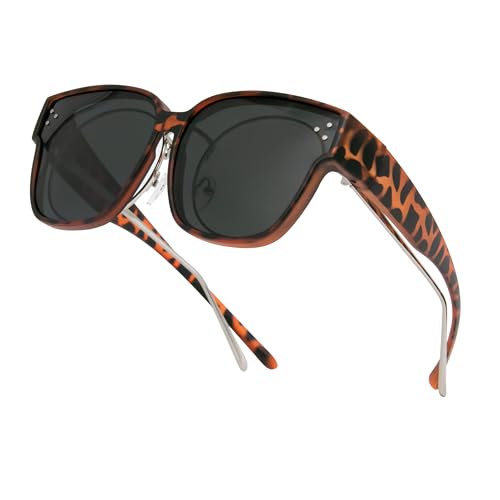 Long Keeper Polarized Sunglasses Over Glasses for Women Men Oversized Square Cat Eye Wrap Around Shades for Driving